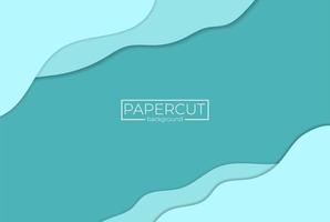 Blue Abstract Landscape Vector 3D Background with Paper Cut shapes and Colorful Carving Art for Business Presentations Flyers Posters and Screen Web Wallpaper