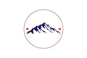 nieve de hielo o colina de montaña rocosa para vector de diseño de logotipo de expedición de campamento extremo