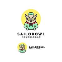 sailor owl cute logo vector