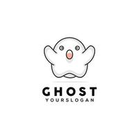 ghost cute logo design template vector