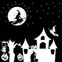 witch theme background for halloween vector