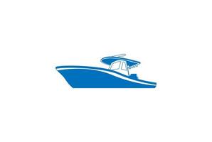 Modern Blue Luxury Boat Ship Yacht Logo Design Vector