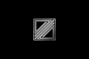 Simple Minimalist Square Glass Window Logo Design Vector