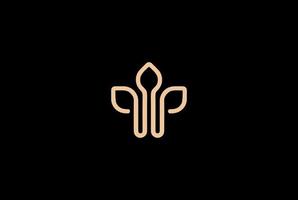 Simple Minimalist Initial Letter W Leaf for Wellness Logo Design Vector