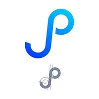 logo letter j p vector