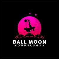 illustration of ball on moon gradient style vector