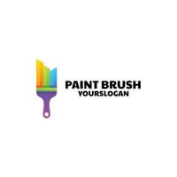 colorful paint brush logo design vector