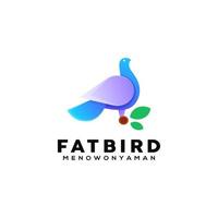 diseño de logotipo de pájaro gordo vector