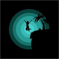 man silhouette jumping vector illustration