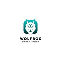 wolf logo design vector