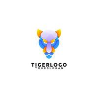 tiger colorful  logo design template vector