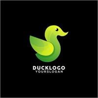 vector de diseño de logotipo colorido pato creativo