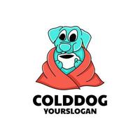 illustration cold dog logo design vector
