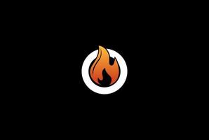 fuego de llama circular moderno para el diseño del logotipo de energía vector