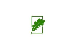 Simple Minimalist Oak Leaf Logo Design Vector