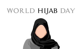 World hijab day theme poster vector