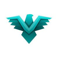 logotipo de águila geométrica colorida vectorial vector