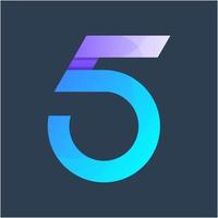 number five logo vector