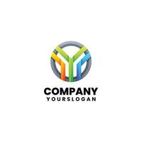 modern colorful letter y logo design vector