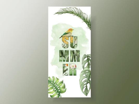 Exotic floral tropical for banner or flyer template