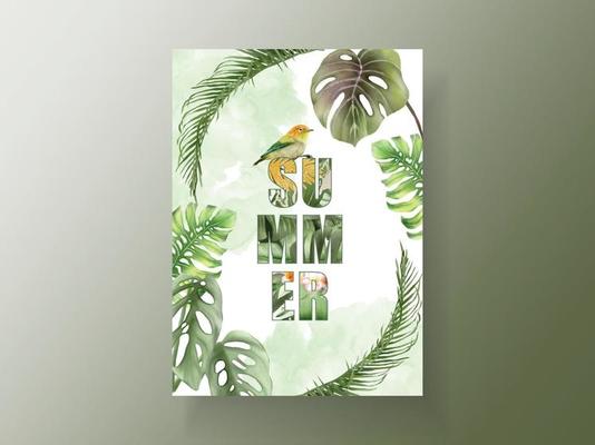 Exotic floral tropical for banner or flyer template