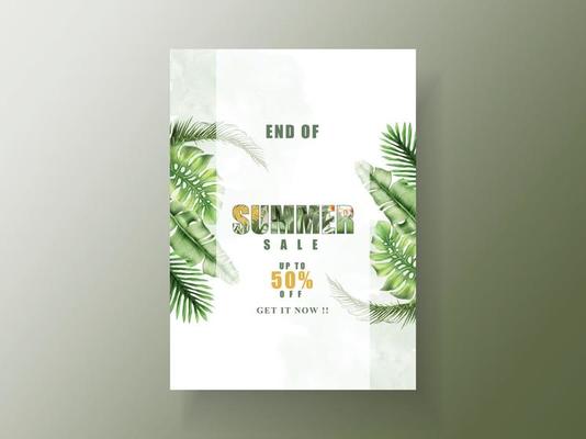 Exotic floral tropical for banner or flyer template