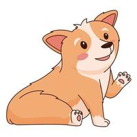 ilustración de dibujos animados de vector de pata de ondas de corgi galés