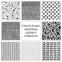 Hand drawn seamless pattern imitation in vector