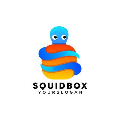 colorful octopus box logo design