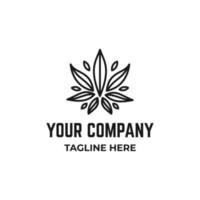 Modern Luxury Cannabis or Hemp Logo icon Template vector