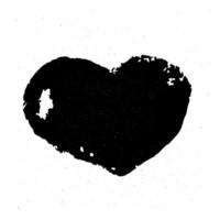 Hand drown heart on white background. Grunge shape of heart. Black textured brush stroke. Valentine s day sign. Love symbol. Easy to edit vector element of design.