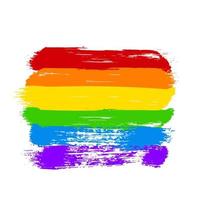 LGBT community flag. Acrylic brush strokes the colors of the rainbow isolated on white. Symbol of LGBTQ lesbian, gay pride, bisexual, transgender social movements. Easy to edit vector design template.