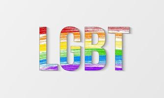 LGBT community flag. Symbol of lesbian, gay pride, bisexual, transgender social movements. Pencil strokes texture the colors of the rainbow. Easy to edit vector design template.