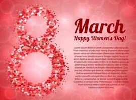 International women's day banner. March 8th bright vector illustration with hearts. Easy to edit design template for your artworks.
