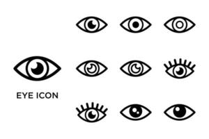 conjunto de iconos de ojo plantilla de diseño vectorial en fondo blanco