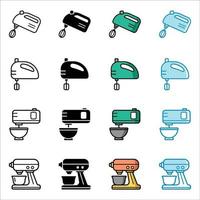 hand mixer icon set vector design template in white background