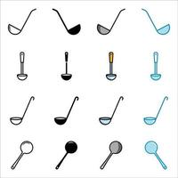 ladle icon set vector design template in white background