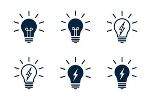 light bulb icon set vector design template in white background