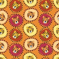 seamless happy Chinese new year pattern background with doodle tiger , new year card vector