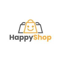 plantilla de logotipo de tienda feliz vector