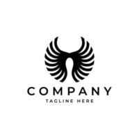 black wing logo design vector