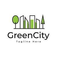 diseño de logotipo de concepto de ciudad verde vector