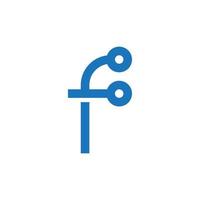 letter F tech logo design vector