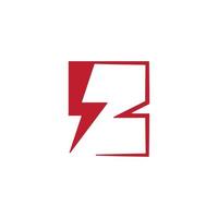 letter Z lightning bolt logo design vector