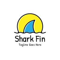 shark fin cartoon style logo design vector