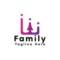 simple family logo template vector