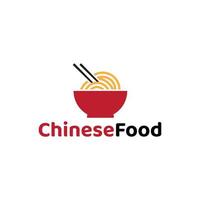 chinese food noodle logo template vector