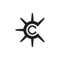 letter C compass logo design vector