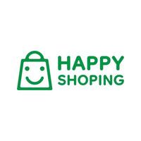 happy shop logo design vector