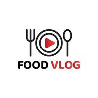 food vlog vector logo design